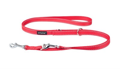 Поводок 6в1 Reflective М 100-200/1,5cm Красный - фото 89484