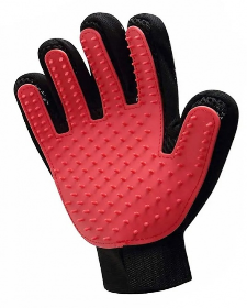 Перчатка для груминга дом.животных "Чистый котик" красный 23х17см текстиль, резина, LD 18001 - фото 90055