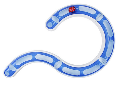 Игрушка тоннель-трансформер с мячиком для кошек 58,5 см х 6 см х 5 см синий (20,7901) - фото 90069