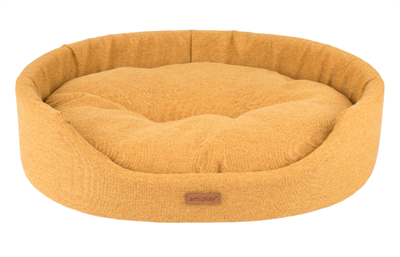 Лежак овальной формы Montana М 52*44*14cm Желтый - фото 90300