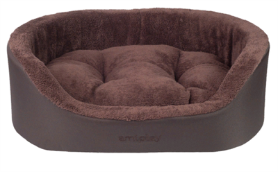 Лежак овальной формы Aspen М 57*48*23cm Коричневый - фото 91176