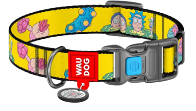 Ошейник WAUDOG Nylon с QR паспортом, рис. "Рик и Морти 1",L,Ш 25мм, дл. 33-49см (4503-0280) "COLLAR" - фото 91247