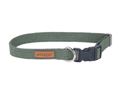Ошейник регулируемый Cotton XL 45-70/3cm Хаки - фото 91559