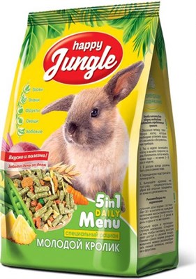Корм HAPPY JUNGLE Корм для молодых кроликов 400г - фото 91967