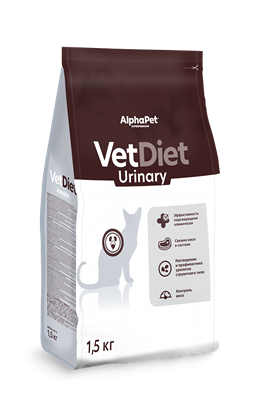 Корм AlphaPet Vet Diet сухой полнор.диет.д/взр.кош.и кот.при заболев.мочевывод.путей 1,5кг() - фото 92118