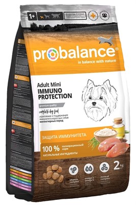 Корм ProBalance Immuno Adult Mini сухой  для взрослых собак миниатюрных пород, 2кг (3013) - фото 92517