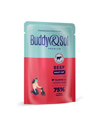 Корм B&S PREMIUM ADULT Влажный корм д/кошек (телятина в соусе), 85г (0727) - фото 92549