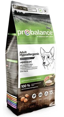 Корм ProBalance Hypoallergenic сухой  для взрослых собак всех пород, 15кг (6646) - фото 92606