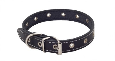Ошейник кожаный ширина 20мм безразмерный, макс. обхват шеи 40см - фото 93474