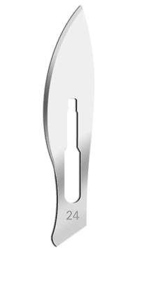 Лезвие для скальпеля №24 стерильное ЛСС24 - фото 94216