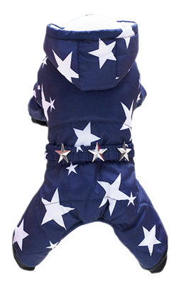 ОДЕЖДА Комбинезон с капюшоном синий, Звезды, XS-16см (Хм13ХС) - фото 94263