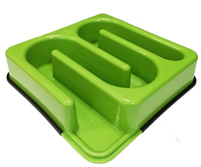 Миска для домашних животных, замедляющая подачу корма"Чистый котик" 25х25х6см, квадратная, (16072) - фото 94274