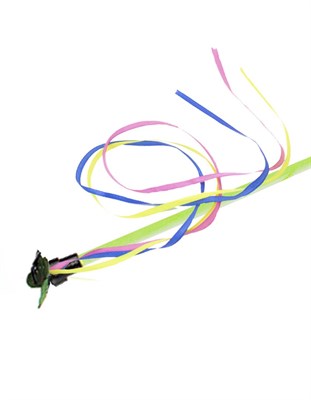 Игрушка Удочка-Дразнилка "Ленточки" длинная палочка 150*7*2см GoSi  - фото 94322