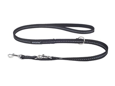 Поводок 6в1 Reflective L 100-200/2 cm Черный - фото 94445