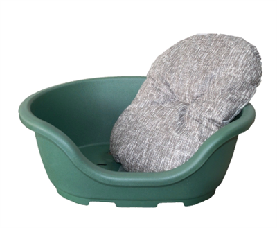 Лежанка "Чистый котик" с подушкой для дом. животных, пластик, с вентиляцией зел/бел (POLA#4K) - фото 94578