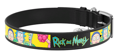Ошейник WAUDOG Nylon с QR паспортом, рис. "Рик и Морти 1",S,Ш 15мм, дл. 23-35см (4501-0280) "COLLAR" - фото 94584