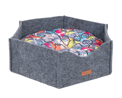 Лежак Корона 2в1 Hygge M 54*47*17cm Серый  - фото 94595