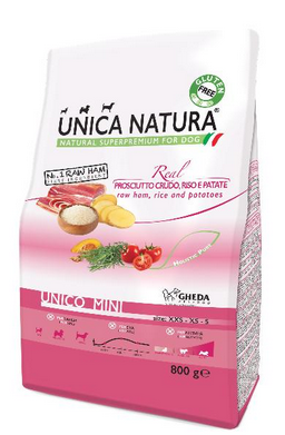 Корм Unica Natura д/соб.мел.пор. ветч,рис,карт 800гр (5310) - фото 94758