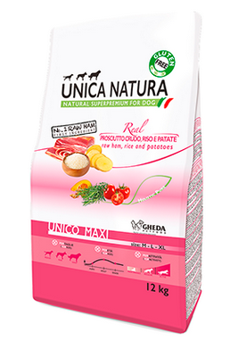 Корм Unica Natura д/соб.кр.пор. ветч,рис,карт 12кг (4542) - фото 94760