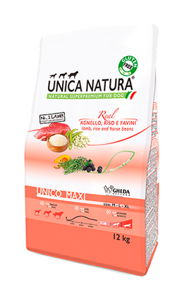 Корм Unica Natura д/соб.круп.пор. ягн.,рис,бобы 12кг (5365) - фото 94761