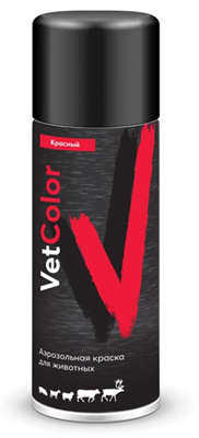 Аэрозольная краска для животных VetColor, цвет красный, 520мл - фото 95153