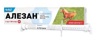 Алезан антгельминтная паста 6гр - фото 95322