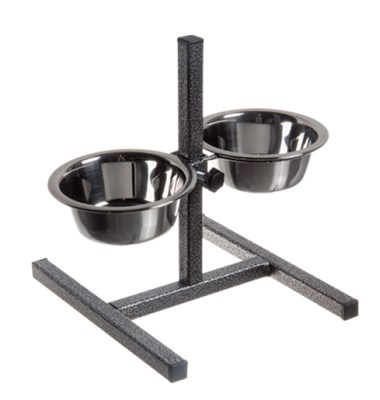 Подставка квадратная +металлические миски (2*1,6л) (металлик)  08865-2 «ЗООНИК» - фото 95679