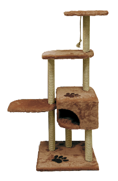 Комплекс д/кошки, 4-х этажный, ме.одн.,коричневый (640*410*1170) Э22247-2 "ЗООНИК" - фото 95754