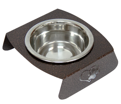 Подставка одинарная +метал. миска 0,9л  (бронза)  08853-1 «ЗООНИК» - фото 95770