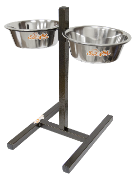 Подставка квадратная +металлические миски 1.6л  бронза 08865-1 «ЗООНИК» - фото 95788