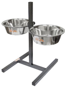 Подставка квадратная +металлические миски 2.6л  металлик 08868-2 «ЗООНИК» - фото 95789