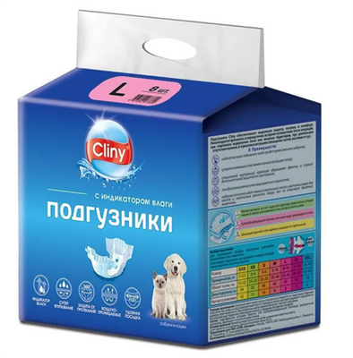 Подгузники для животных "Cliny" ХL (15-30кг.) 7шт. К205 - фото 95815