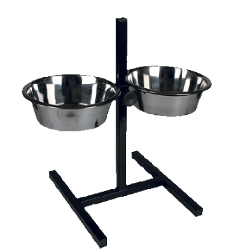 Подставка квадратная +металлические миски 4л  (черный)  08822 «ЗООНИК» - фото 95822