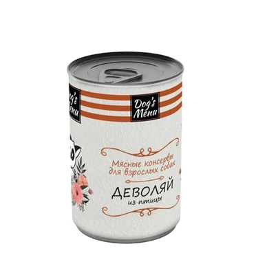 Корм Dog`s Menu консервы для взрослых собак деволяй из птицы 1х6 750г - фото 95883