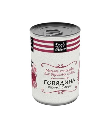 Корм Dog`s Menu консервы для взрослых собак с говядиной кусочки в соусе 1х6 750г - фото 95884