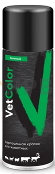 Аэрозольная краска для животных VetColor, цвет зеленый, 520мл - фото 95896