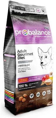 Корм ProBalance Gourmet diet Adult сухой  для взрослых собак c говядиной и ягненком, 2кг (3099) - фото 95931
