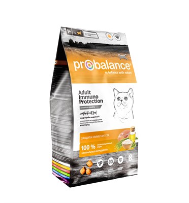 Корм ProBalance Adult Immuno Protection сухой для кошек, курица/индейка, 8кг (3457) - фото 95934