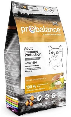 Корм ProBalance Immuno Protection  Adult сухой для кошек, лосось, 1,8кг (3112) - фото 95986