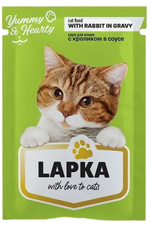 Корм ЛАПКА пауч для кошек, с кроликом в соусе, 85гр (1699) - фото 95994