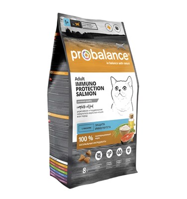 Корм ProBalance Immuno Protection сухой для кошек лосось, 8кг (ЛМ) (4430) - фото 95999