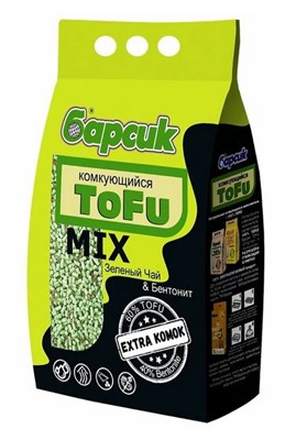 Наполнитель Барсик TOFU MIX Зеленый чай & Бентонит 4,54 л - фото 96087