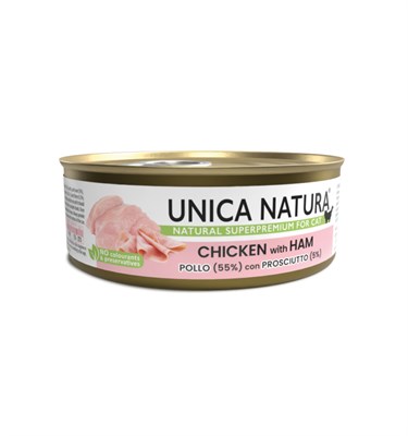 Корм Unica Natura д/кошек курица с ветчиной 70г (8795) - фото 96143