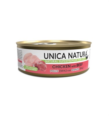 Корм Unica Natura д/кошек курица с говядиной 70г (8801) - фото 96144