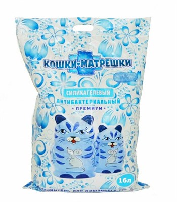 Наполнитель "Кошки-Матрешки" силикагелевый с цветными гранулами Радуга 16л - фото 96333