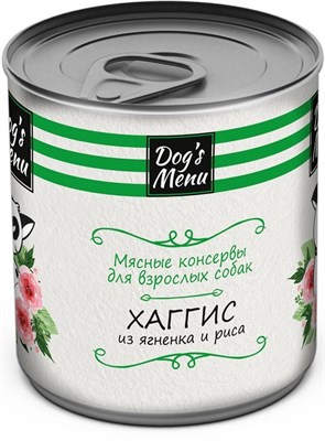Корм Dog`s Menu консервы для взрослых собак хаггис из ягненка и риса 1х6 750г - фото 96366