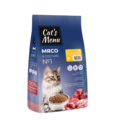 Корм Cat`s Menu Adult полнор.сухой корм д/взрослых кошек с курицей 10кг (2462) - фото 96379