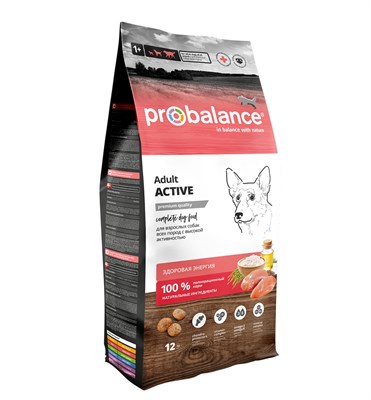 Корм Probalance Adult Active Корм сухой для взрослых собак с высокой активностью, 12 кг (3501) - фото 96493