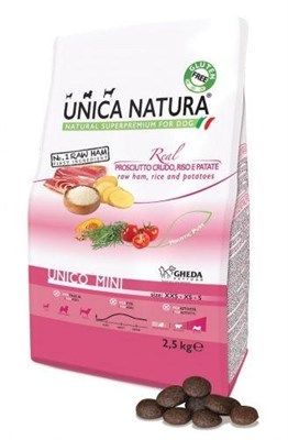 Корм Unica Natura д/соб.мел.пор. ветч,рис,карт 2,5кг (5327) - фото 96557