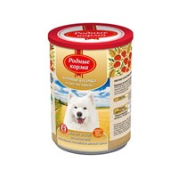 Корм РОДНЫЕ КОРМА Куриные кусочки в соусе по курски конс. для собак 970г